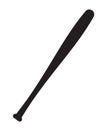 Vector black flat baseball bat silhouette Royalty Free Stock Photo
