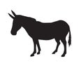 Vector black flat donkey silhouette