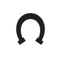 Vector black flat icon logo silhouette of horse shoe on white background Royalty Free Stock Photo