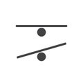 Vector black flat silhouette icon logo of balance board
