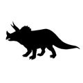 Vector black flat triceratops dinosaur silhouette Royalty Free Stock Photo