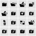 Vector black folder icon set