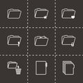 Vector black folder icons set Royalty Free Stock Photo