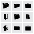 Vector black folder icons set Royalty Free Stock Photo