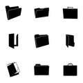 Vector black folder icons set Royalty Free Stock Photo