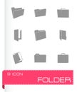 Vector black folder icons set Royalty Free Stock Photo