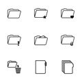 Vector black folder icons set Royalty Free Stock Photo