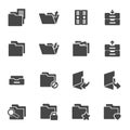 Vector black folder icons set Royalty Free Stock Photo