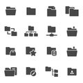 Vector black folder icons set Royalty Free Stock Photo