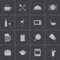 Vector black food icons set
