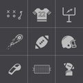 Vector black football icons set Royalty Free Stock Photo