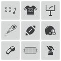 Vector black football icons set Royalty Free Stock Photo