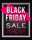 Vector Black Friday sale poster with frame and watercolor splash. Template for advertising posters, banners, flyers, leaflets