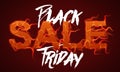 Vector Black Friday Sale text with red fire flames background. Wavy threads from red letters. Hot Black friday sale Royalty Free Stock Photo