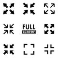 Vector black full screen icon set