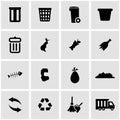 Vector black garbage icon set