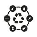 Vector black garbage icon set