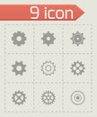 Vector black gear icons set Royalty Free Stock Photo