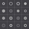 Vector black gears icons set