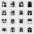 Vector black gift icon set Royalty Free Stock Photo