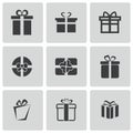 Vector black gift icons set