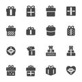 Vector black gift icons set Royalty Free Stock Photo
