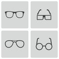 Vector black glasses icons set