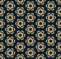Vector black and gold geometric floral seamless pattern. Abstract background Royalty Free Stock Photo