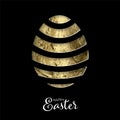 Vector black golden easter egg card poster