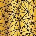 Vector Black and Golden Foil Geometric Mosaic Triangles Repeat Seamless Pattern Background. Can Be Used For Fabric Royalty Free Stock Photo