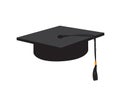 Vector Black graduate cap on White background