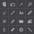 Vector black graphic design icons set Royalty Free Stock Photo