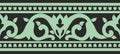 Vector black and green seamless turkish ornament.