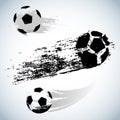 Vector black grunge soccer ball on white