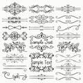 Vector Black Hand Drawn Dividers, Text Frames, Swirls Royalty Free Stock Photo