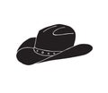 Vector black hand drawn doodle sketch cowboy hat