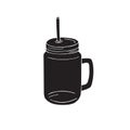 Vector black hand drawn doodle smoothie jar cup