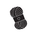 Vector black hand drawn sketch knitting thread