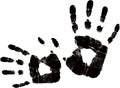Vector black handprint Royalty Free Stock Photo