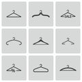 Vector black hanger icons set Royalty Free Stock Photo