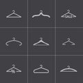 Vector black hanger icons set Royalty Free Stock Photo