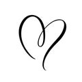 Vector black heart sign. Icon on white background. Illustration romantic symbol linked, join, love, passion and wedding