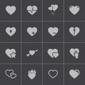 Vector black hearts icons set Royalty Free Stock Photo