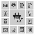 Vector black home appliances icon set Royalty Free Stock Photo