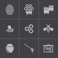 Vector black honey icons set