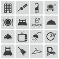 Vector black hotel icons