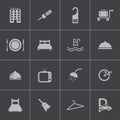 Vector black hotel icons set