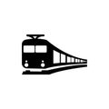 Vector black icon high speed passenger electric train, railway