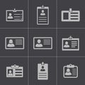 Vector black id card icons set Royalty Free Stock Photo