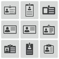 Vector black id card icons set Royalty Free Stock Photo
